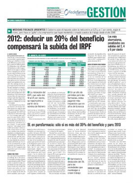 CORREO FARMACÉUTICA - 2012 Deducir un 20% del beneficio compensará la subida del IRPF
