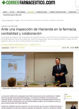 CORREO FARMACÉUTICO - Ante una inspección de Hacienda en la farmacia, cordialidad y colaboración