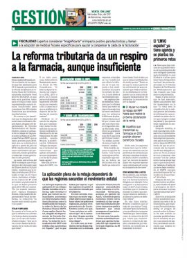 CORREO FARMACÉUTICO - La reforma tributaria da un respiro a la farmacia aunque insuficiente