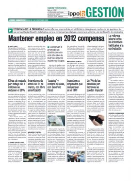 CORREO FARMACÉUTICO - Mantener empleo en 2012 compensa