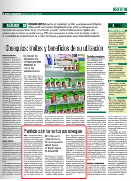 CORREO FARMACÉUTICO - Obsequios límites y beneficios de su utilización
