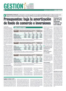 CORREO FARMACÉUTICO - Presupuestos baja la amortización del fondo de comercio e inversiones