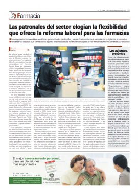 EL GLOBAL - Las patronales del sector elogian la flexibilidad que ofrece la reforma laboral para las farmacias