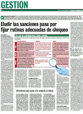 CORREO FARMACEUTICO - Eludir las sanciones pasa fijar rutinas adecuadas de chequeo