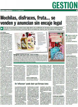 CORREO FARMACEUTICO - Mochilas disfraces fruta se venden y anuncian sin encaje legal