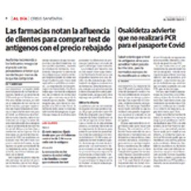 DIARIO VASCO - Las farmacias notan la afluencia