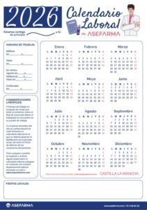 Calendario laboral CAstilla-La Mancha 2026